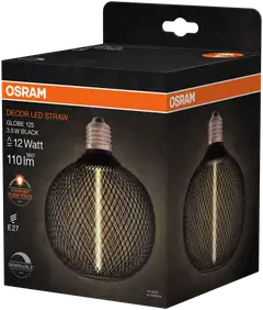 OSRAM LED-sisustuslamppu Decor Straw Globe 125mm 3,5W 110lm 1800K E27 musta - 2