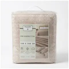 Home & Main päiväpeitto Waffle Jacq 260x260 cm beige - 1