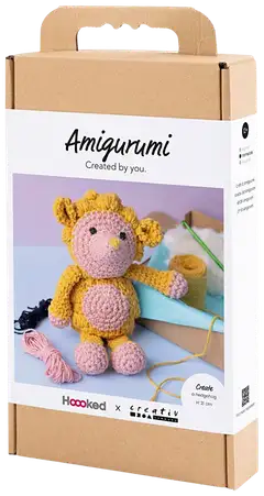 Amigurumi Askartelusetti, Siili, vaaleanrosa, lämmin keltainen, 1pkk/ 1 pkt - 3