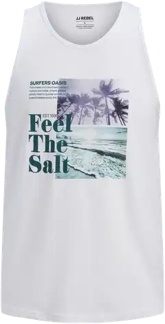 JJ REBEL miesten hihaton t-paita Jrebmiles - Bright white - 1