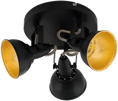 EGLO Kattospottivalaisin THORNTON halk. 21cm 3xE14 maks 28W/kpl IP20 musta/kulta - 1