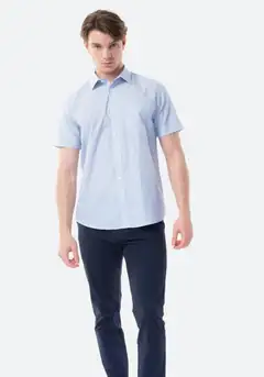 TEX miesten lyhythihainen kauluspaita I274798 - Sky - 4