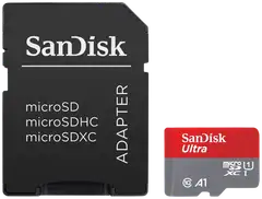 Sandisk 64gb microsd kortti + sd-kortti adapteri 100mb class10 - 2