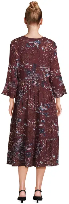 Margaux Riviera naisten kuviollinen midi kietaisumekko SOK-007 - WINE - 3