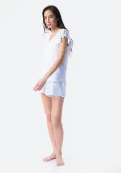 TEX naisten shortsipyjama I279928 - white 2 - 1