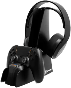 Snakebyte lataustelakka PS5 ohjaimille ja langattomalle pelikuulokkeelle - musta - 1