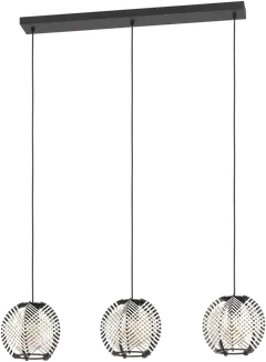EGLO riippuvalaisin 3-os. Waverton E27 musta/valkoinen - 1