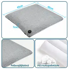 Thermrup kauko-infrapunalämmitteinen istuintyyny, USB, 3 lämpötasoa,45 × 45 cm - 2