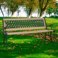 Lykke puutarhapenkki Vikholm 122x54x73 cm vaaleanruskea - 2