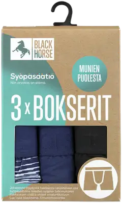 Black Horse 3-pack bokserit - Blue Afterglow - 3