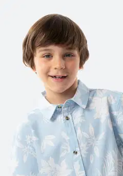 TEX lasten kauluspaita Lehdet I276153 - Blue Light - 5