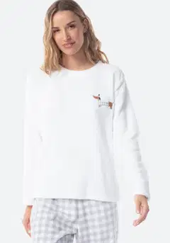 TEX naisten fleecepyjama I291346 - OFF WHITE - 2