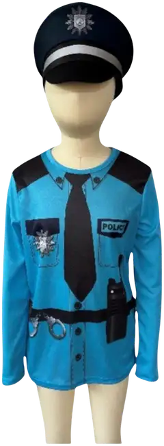 Lasten poliisin asu paita ja hattu 4-6 v - 1