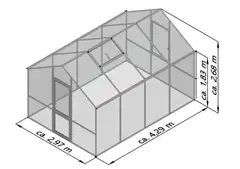 Kreative Gartentechnik kasvihuone Lilie IV 12,74 m2 antrasiitinharmaa - 2