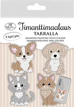 J.K. Primeco timanttimaalaustarra Kissat ja koirat 4kpl - 1