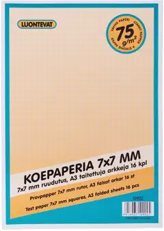 Luontevat koepaperi A3 taitettu 7x7 mm 16 arkkia - 1