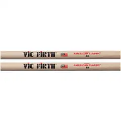 Vic Firth 5A rumpukapulat hikkoria. Pituus 40,6 cm, halkaisija 1,4 cm. - 2