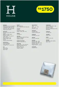 House RB1750 pölypussi 4 kpl + moottorisuodatin - 4