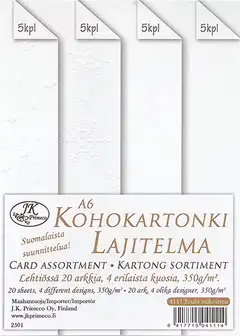 J.K. Primeco kohokartonkilajitelma A6 Joulu valkoinen 20ark - 1