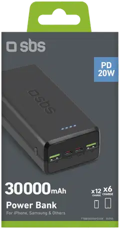 SBS varavirtalähde 2 Usb-A + 2 Usb-C 30000 Mah - 2