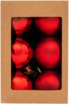 Joulupallo 5 cm 12 kpl punainen - 1