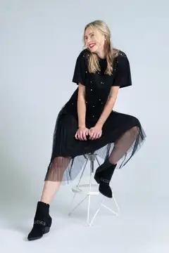 WKLY. naisten t-paita timantti 213W341108 - BLACK - 3