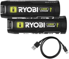 Ryobi 4V akkupaketti 2x 3,0 Ah USB Lithium RB4L30X2 - 1