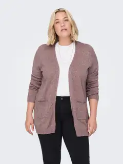 ONLY CARMAKOMA naisten neuletakki Caresly - Rose Brown - 3