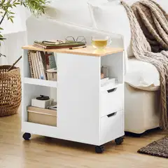 SoBuy yöpöytä valkoinen FBT130-WN - 2