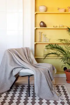 Lapuan Kankurit Arvo huopa 130x180cm+hapsut valko-luonnon beige 100% villa - 4