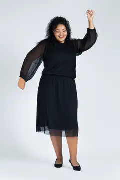 House naisten mesh-pusero 213HP40550, D-mitoitus - BLACK - 4