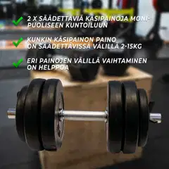 Fit'n shape 2 x säädettävä käsipaino, 30kg - 3