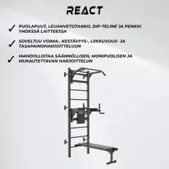 React Puolapuut/kuntotorni Metallinen Musta - 7