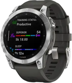 Garmin Fenix 7 hopea/grafiitinharmaa multisport GPS kello - 3