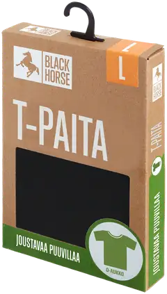Black Horse miesten puuvilla T-paita O-pääntie I189 - BLACK - 3