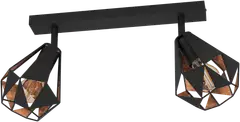 EGLO Spottivalaisin 2-os  Carlton 7 2x40W 42x16cm antiikkikupari/musta - 1