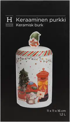 House keraaminen purkki Postitonttu 11x11x16 cm - 2