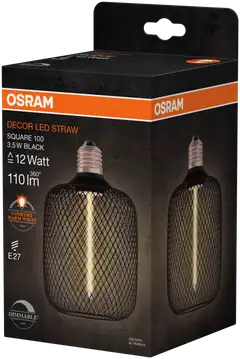 OSRAM LED-sisustuslamppu Decor Straw Square 100mm 3,5W 110lm 1800K E27 musta - 2