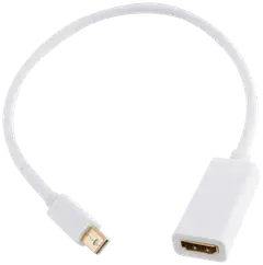 Wave Adapterikaapeli, Apple Mini DisplayPort uros - HDMI naaras, 25cm, Valkoinen - 1