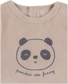 TEX BABY vauvojen velourpyjama Panda - Taupe - 3