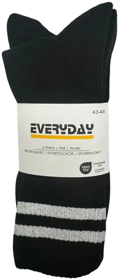 Everyday unisex urheilusukat 3P - BLACK - 1