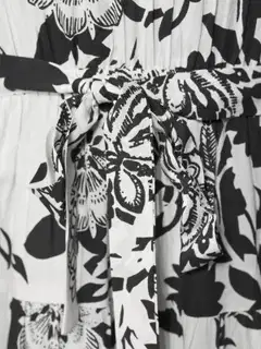 Margaux Riviera naisten mekko POPLIN-04 - WHITE & BLACK AOP - 5