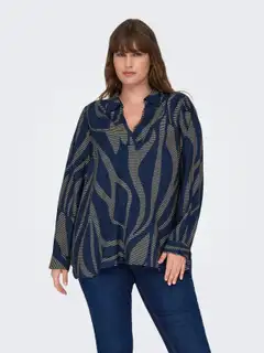 ONLY CARMAKOMA naisten kauluspaita Carfannil - Night Sky - 5