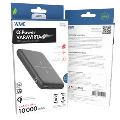 Wave QiPower lisävirta 10000 mAh musta - 3