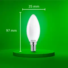 Philips Ultra Efficient LED-lamppu 1.2W B35 E14 2700K 252LM huurrettu - 3
