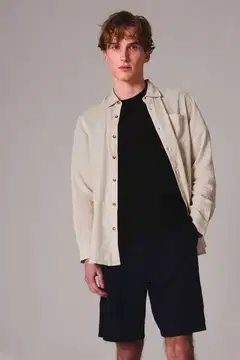 London Fog miesten pellavakauluspaita 194LF15262 - Light beige - 6