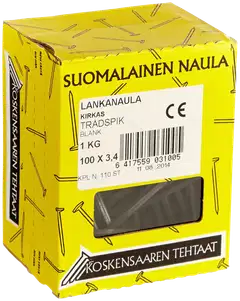 Koskensaaren Tehtaat Lankanaula kirkas 1kg 100x3,4mm - 1