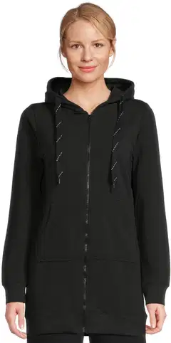 House naisten pitkä collegetakki Terry - MUSTA - 1