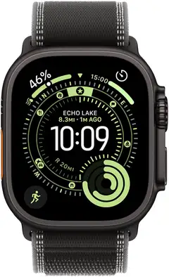 Apple Watch Ultra 3 GPS + Cellular 49mm mustatitaani kotelo, musta/harmaa Trail ranneke - S/M - MF1D4KS/A - 1