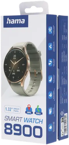 Hama Smart Watch 8900 älykello, GPS, AMOLED 1.32", IP68, kulta/beige - 15